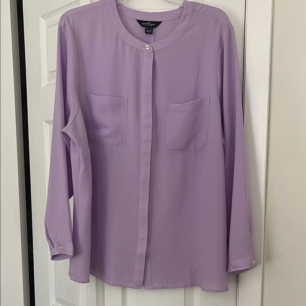 Lands End lavender long sleeve blouse size 20W